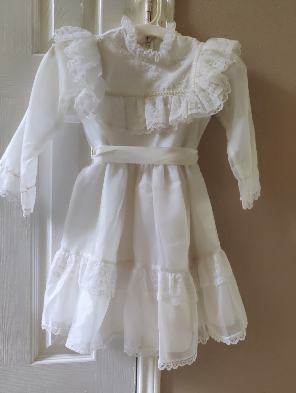 Vintage Merry Girl Young Girls Fairy Coquette Lace Ruffle Ribbon Dress 7